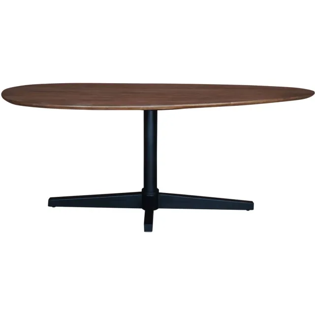 Home67 Eettafel Ray 220 x 100 cm - Mangohout - Organisch - Japandi - 6 tot 8 personen - keukentafel Bruin