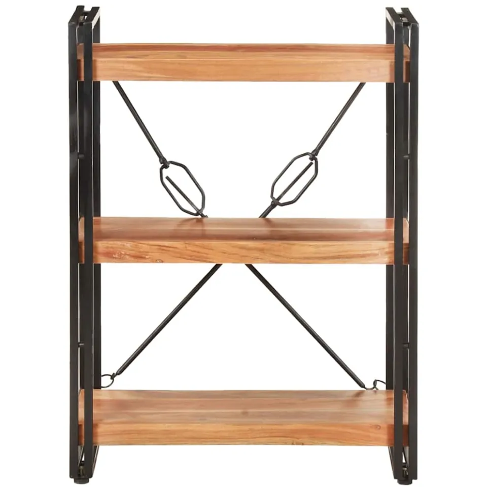 vidaXL Boekenkast met 3 schappen 60x30x80 cm massief acaciahout bruin, foto 2