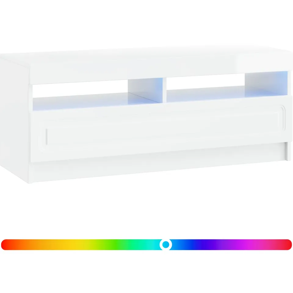 vidaXL LED tv-meubel Hoogglans Wit Bewerkt hout