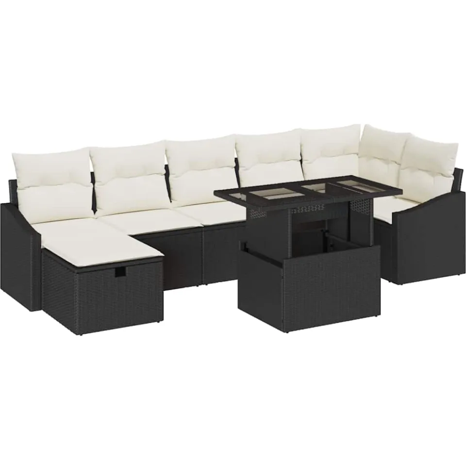 vidaXL Tuin Sofa Set 8 st poly rattan Bruin
