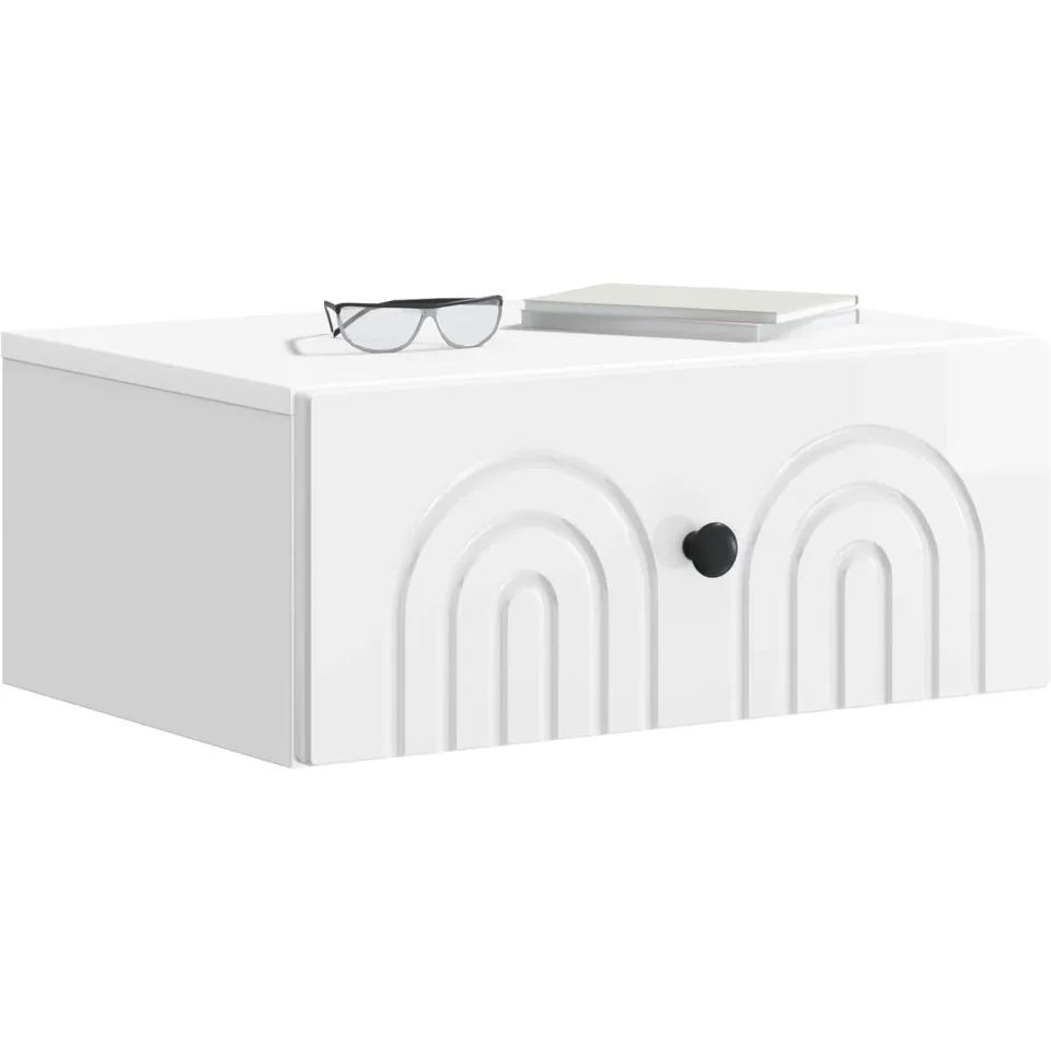 vidaXL Wandbeugel Bedkast 2 st Hoogglans Wit 49 x 34,5 x 20 cm