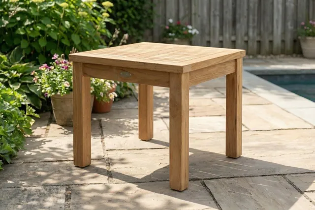 teakea Devi bijzettafel teak 50 x 50 x 45 cm - voor buiten Bruin
