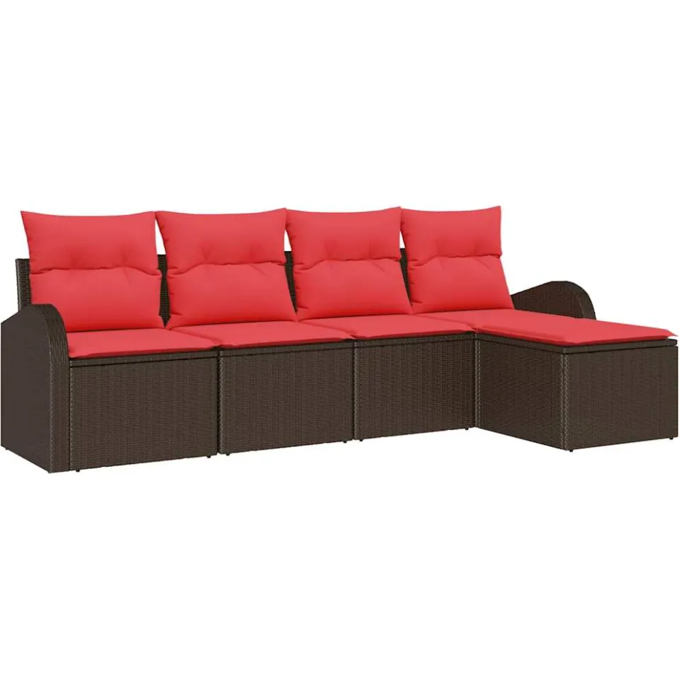 vidaXL Tuin Sofa Set 5 st Bruin poly rattan, foto 4