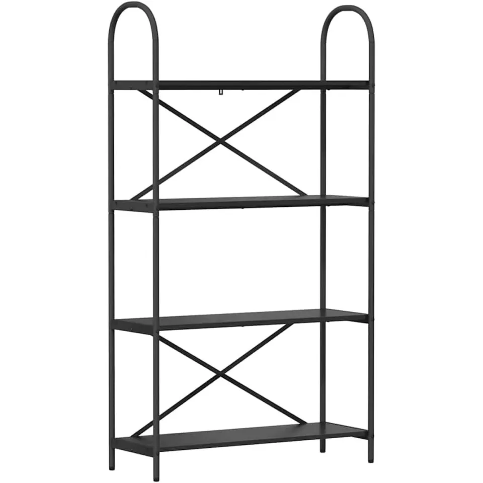 vidaXL Boekenkast 4-laags 80 x 30 x 146 cm Bewerkt hout Zwart Eiken, foto 3
