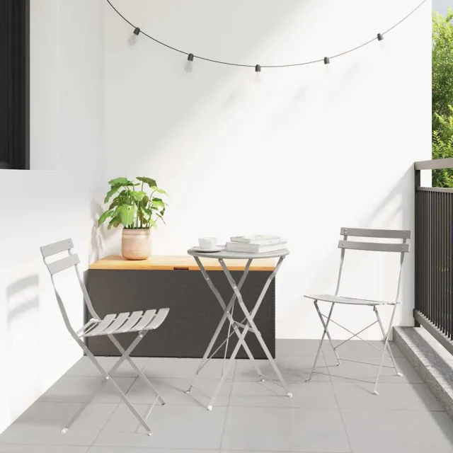 vidaXL Vouw Bistro Set 3 st Beige Staal