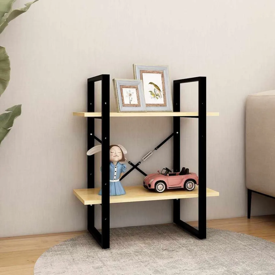 vidaXL Boekenkast met 2 schappen 60x30x70 cm massief grenenhout bruin, foto 3