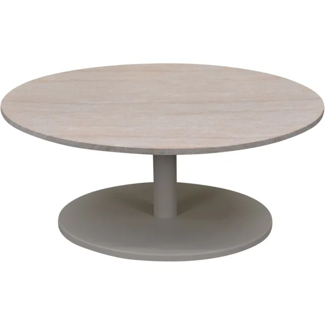 AVH-Collectie Lido lounge tafel 80x80x35 cm latte polystone travertine Wit, Zand / Latte / Linen