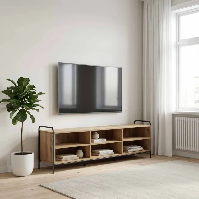 vidaXL Tv-meubel 140 x 39,5 x 50 cm Artisanaal eiken Bewerkt hout, foto 2