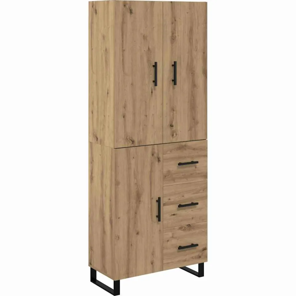 vidaXL Hoge kast 2 st Artisan Eiken 69,5 x 34 x 180 cm, foto 3