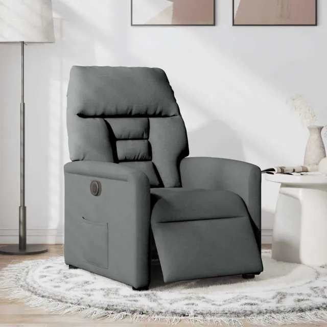 vidaXL Fauteuil elektrisch verstelbaar stof donkergrijs
