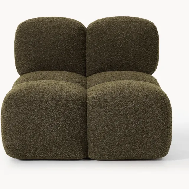 Westwing Collection Middelste module Tayla van bouclé Groen