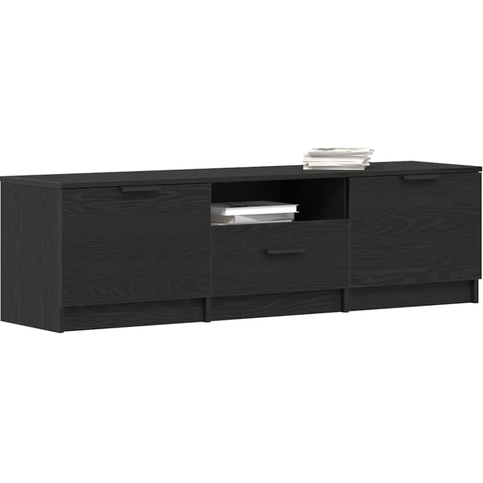 vidaXL TV-kast 140 x 35 x 40 cm Bewerkt hout Zwart