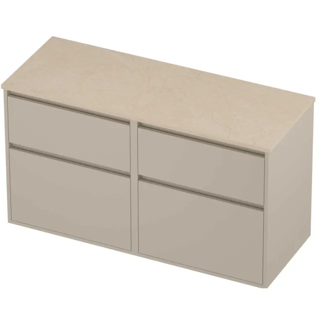 Proline Deck Badmeubelset Hardsteen Greeploos 120x46x67 cm Sand Stone Soft Linen Beige