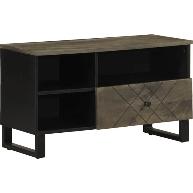 vidaXL Tv-meubel 80x33x46 cm massief mangohout zwart