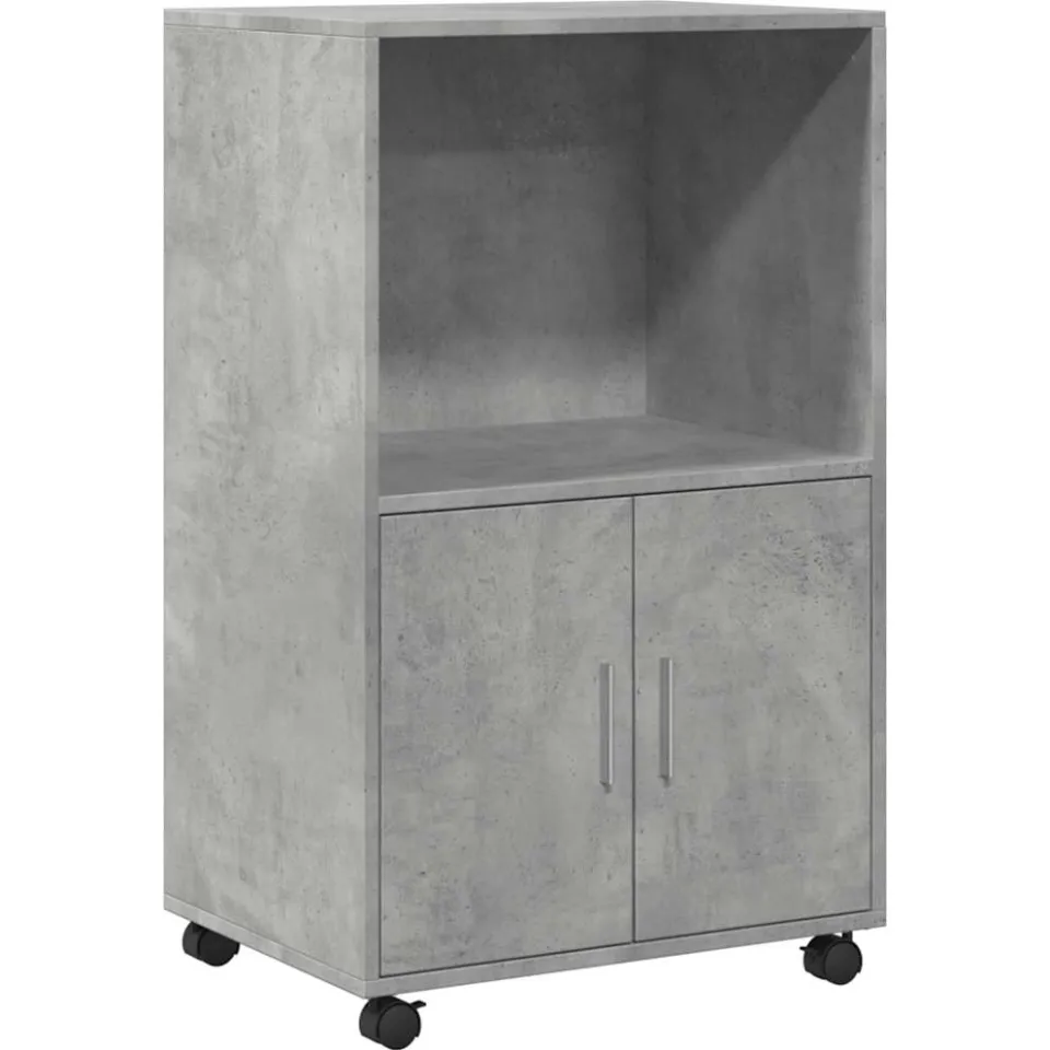 vidaXL Rolkast 55x40x91 cm bewerkt hout betongrijs grijs, foto 3