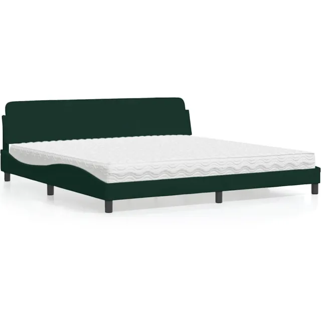 vidaXL Bed met matras "Dover" fluweel donkergroen 200x200 cm