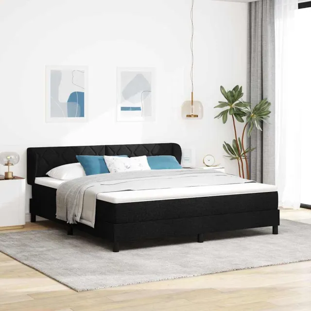 vidaXL Boxspringbed met hoofdeinde Zwart 180 x 200 cm Stof