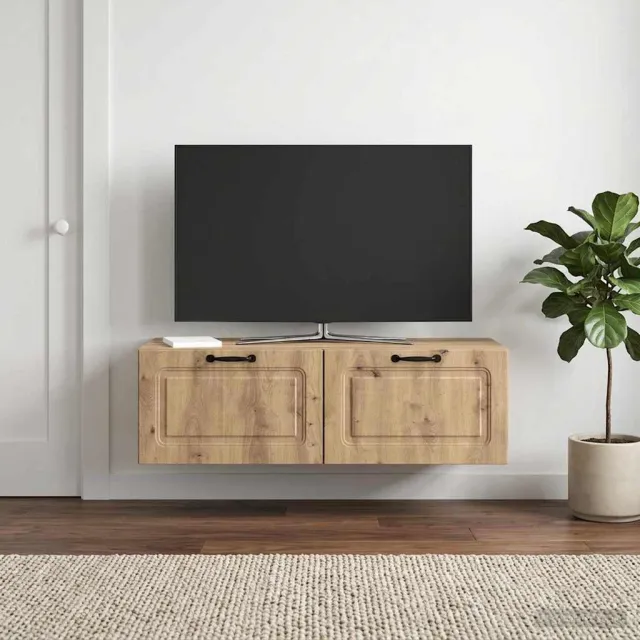 vidaXL Wandbeugel TV-kast 98 x 41 x 30 cm Artisanaal eiken