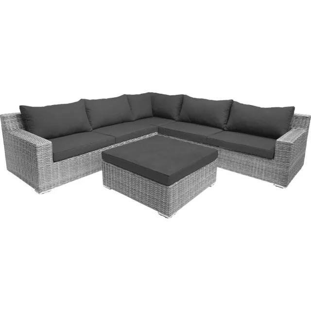 Mondial Living 7-persoons Loungeset Colorado Blended Grey met antraciet kussens