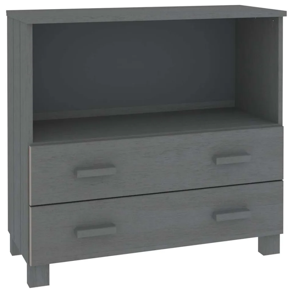 vidaXL Dressoir HAMAR 85x35x80 cm massief grenenhout donkergrijs