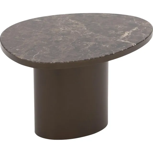 Goossens Salontafel Solea - 60 x 36 x 50 - marmer - bruin - organisch marmer bruin