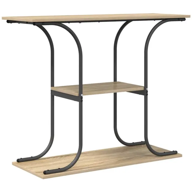 vidaXL Wandtafel - met - plank - Sonoma - Eik - 101 - x - 35 - x - 80,5 - cm - Bewerkt - hout Sonoma eiken