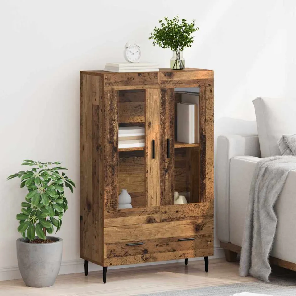 vidaXL Highboard Oud Hout 69,5 x 31 x 115 cm Bewerkt hout bruin, foto 4