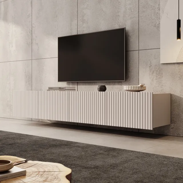 MEUBELLA TV-Meubel Kenderes - Beige - 200 cm