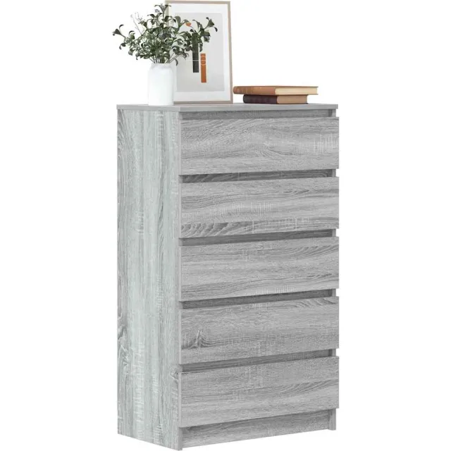 vidaXL Ladekast 60x36x103 cm bewerkt hout grijs sonoma eikenkleurig, foto 2
