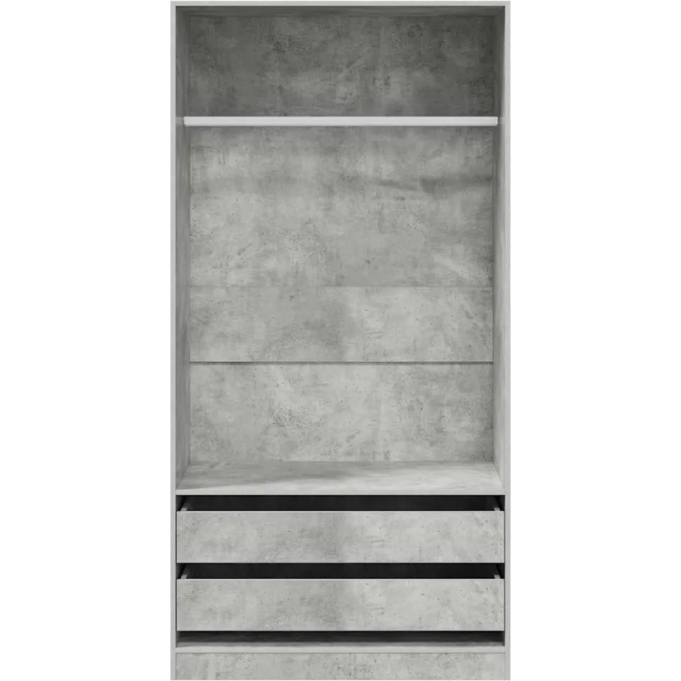 vidaXL Kledingkast 100x50x200 cm bewerkt hout betongrijs grijs