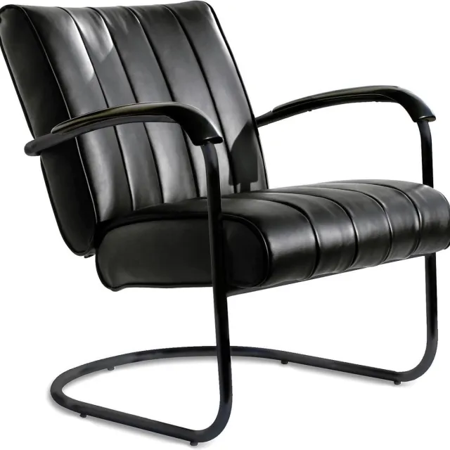 Bel Air Retro Loungestoel LC-01 Full Black zwart