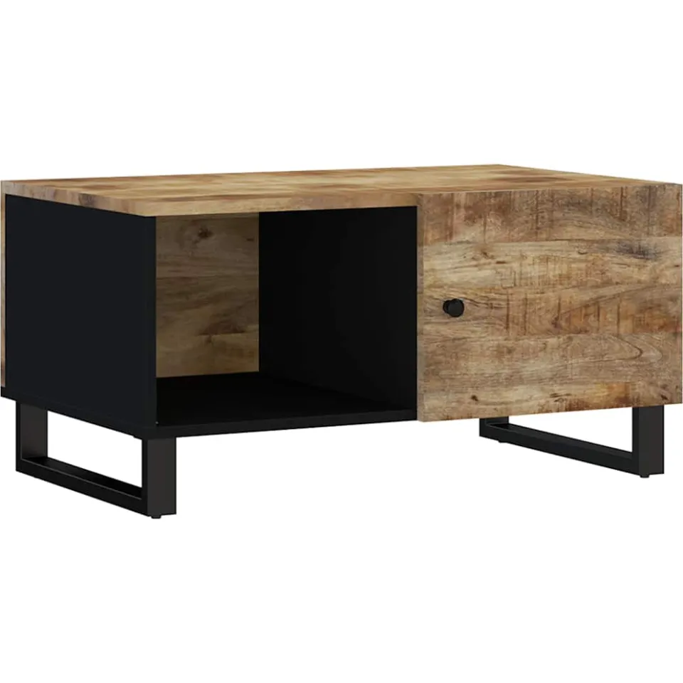 vidaXL Salontafel 80x50x40 cm massief mangohout en bewerkt hout Bruin