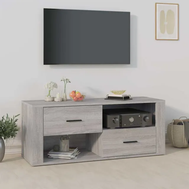 vidaXL Tv-meubel 100x35x40 cm bewerkt hout grijs sonoma eikenkleurig, foto 2