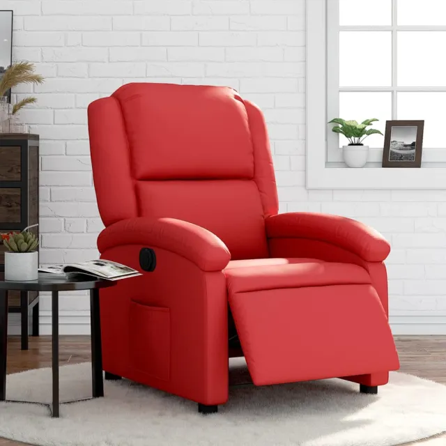vidaXL Fauteuil verstelbaar elektrisch kunstleer rood