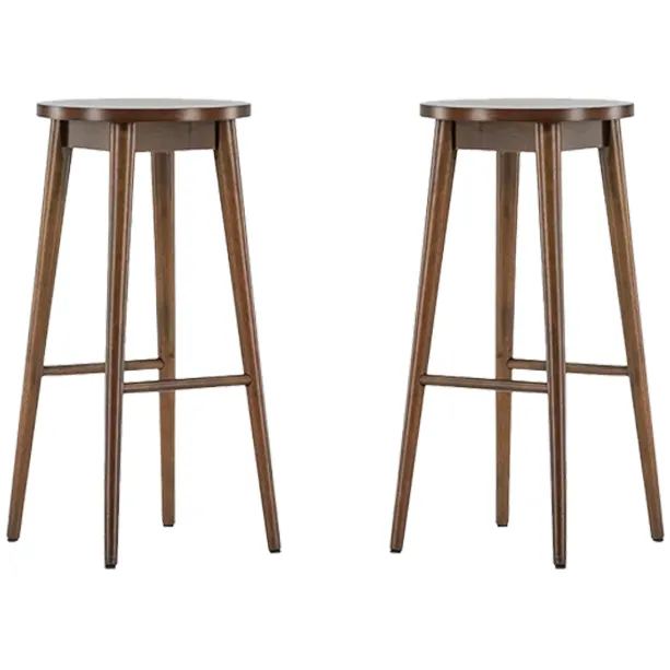 Nest living Jur houten barkruk donkerbruin - 75 cm - Set van 2 bruin, foto 2