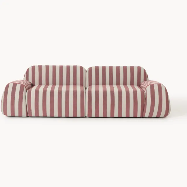 Westwing Collection Modulaire teddy bank Wolke (3-zits) Wijnrood