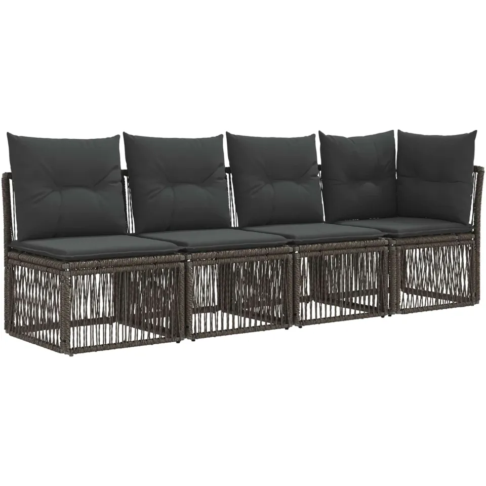 vidaXL Tuinbankenset 6 st 5-zits Grijs poly rattan