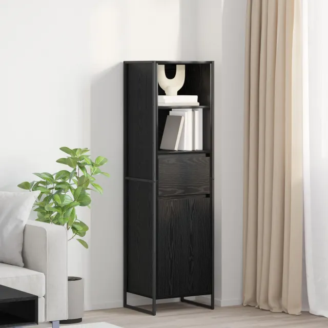 vidaXL Boekenkast Zwart Eiken 43 x 36 x 150.5 cm Bewerkt hout, foto 2