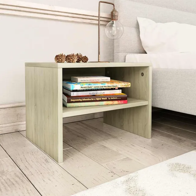 vidaXL Nachtkastjes 2 st 40x30x30 cm bewerkt hout sonoma eikenkleurig Bruin