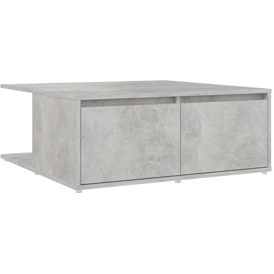 vidaXL Salontafel 80x80x31 cm bewerkt hout betongrijs grijs, foto 3
