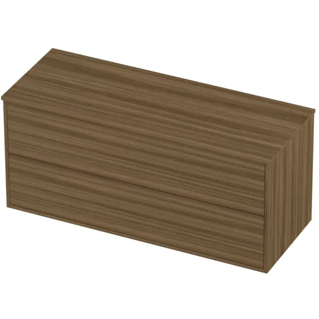 Proline Deck Badmeubelset Voor Grepen Symmetrisch Kader 2 Laden 120x46x54 cm Caramel Walnut Houtlook