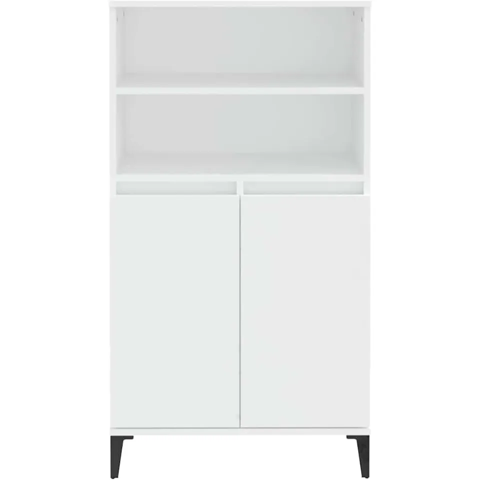 vidaXL Hoge kast Wit 60 x 36 x 110 cm Bewerkt hout, foto 4