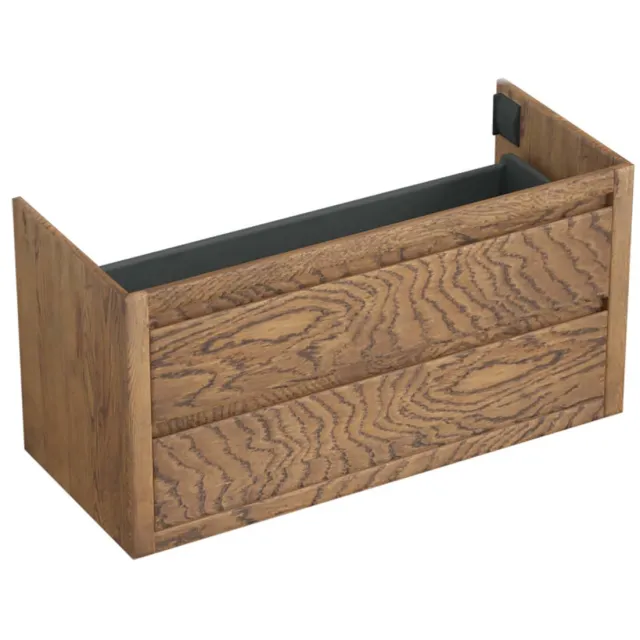 Forzalaqua Onderkast Forzalaqua Gela 120x51x60 Cm 2 Softclose Lades Eiken Castle Brown Bruin