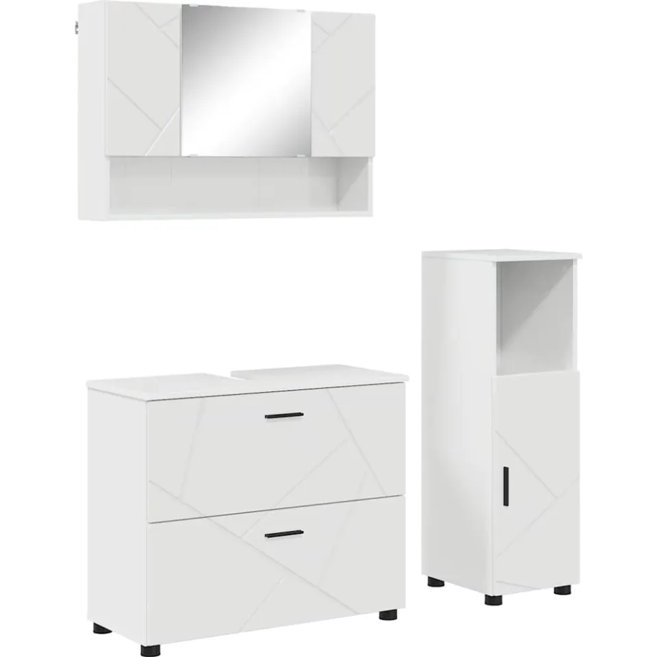 vidaXL Badkamermeubelset 3 st Hoogglans wit 76,5 x 35 x 64 cm