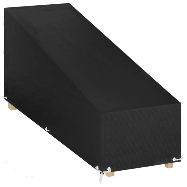 vidaXL Ligbedhoes met 12 oogjes 205x75x40/70 cm polyetheen zwart, foto 2