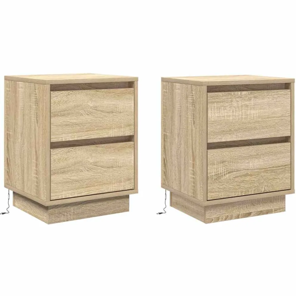 vidaXL Nachtkastje 2 st Sonoma Eiken 39 x 34,5 x 50 cm Bewerkt hout, foto 3