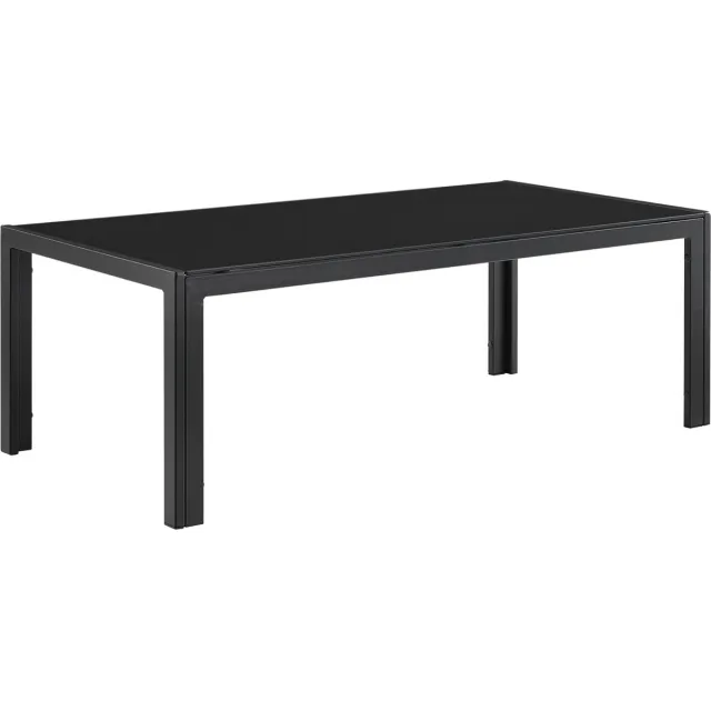casa.pro Glazen tuintafel klein metalen frame 35x100x50 cm zwart