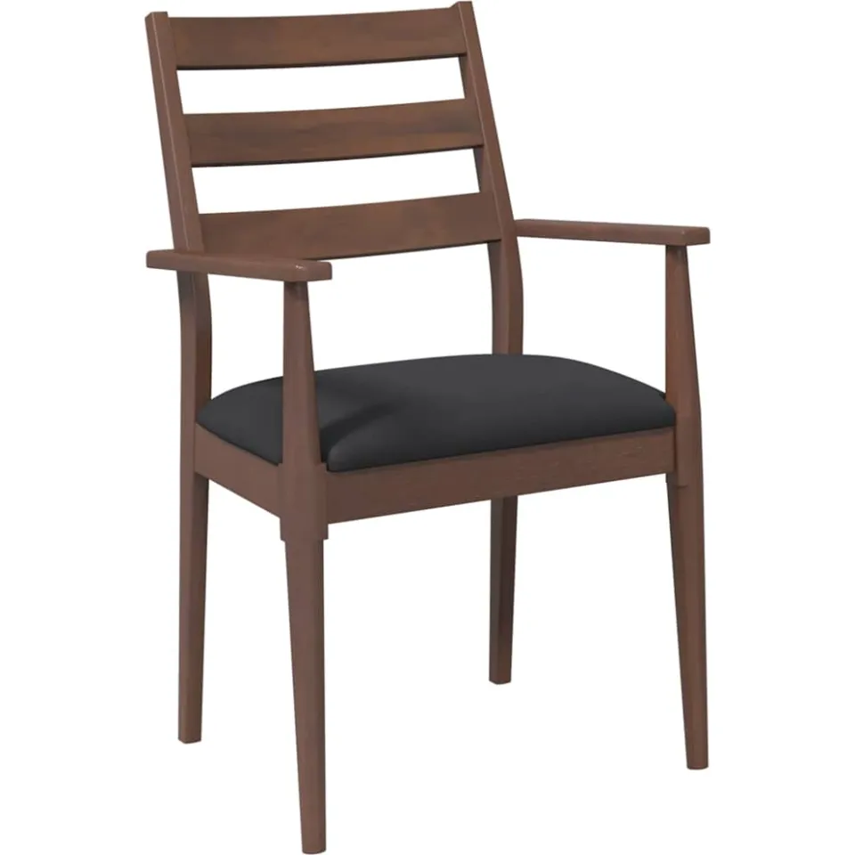 vidaXL Eetkamerstoelen met kussens 2 stuks bruin massief hout rubber, foto 4