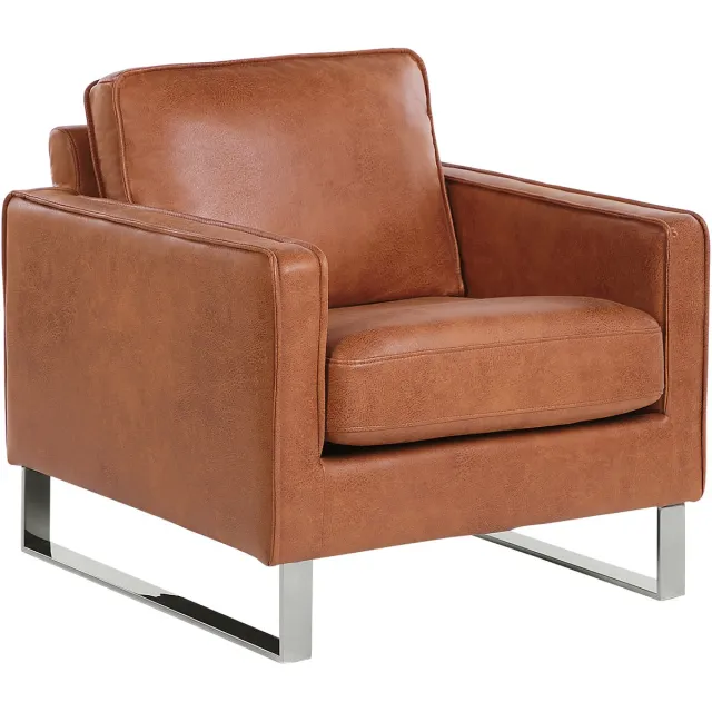 Beliani VIND - Fauteuil - Goudbruin - Kunstleer