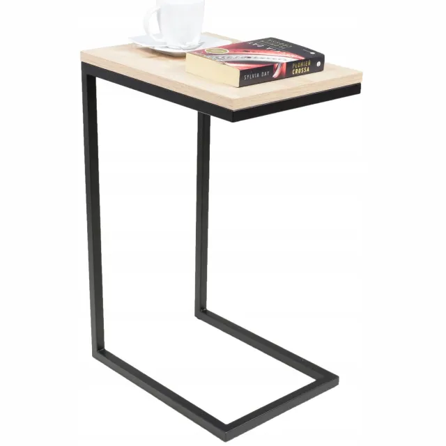 FutuStal SPM-C1DS Serie - Bijzettafel - Zwart - Dąb Sonoma - Metaal Zwart;Dąb Sonoma